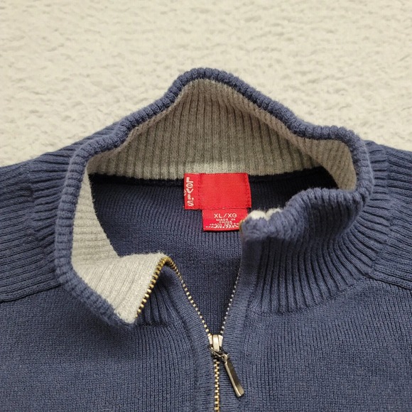 Levis Sweater Mens XL Blue 1/4 Zip Casual Elastic Waist Stretch‎ Long Sleeve - Picture 3 of 13
